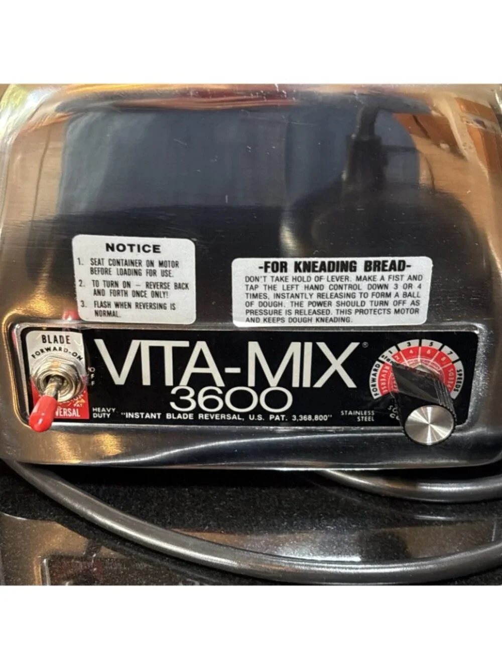 Vtg Vitamix 3600 Blender Grinder Juicer Bread Maker Stainless Steel 80s Vita-Mix